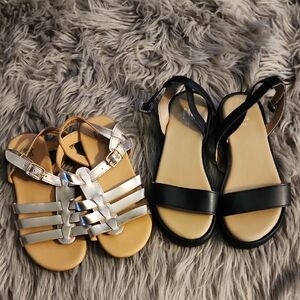 GAP Kids Black and Silver Sandals Set